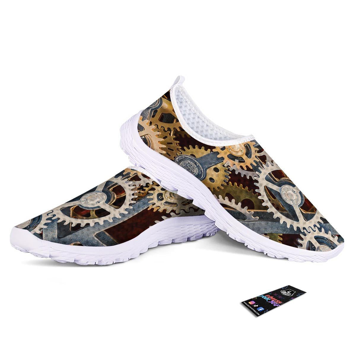 Cogs And Steampunk Gears Print Nurse Shoes-grizzshop
