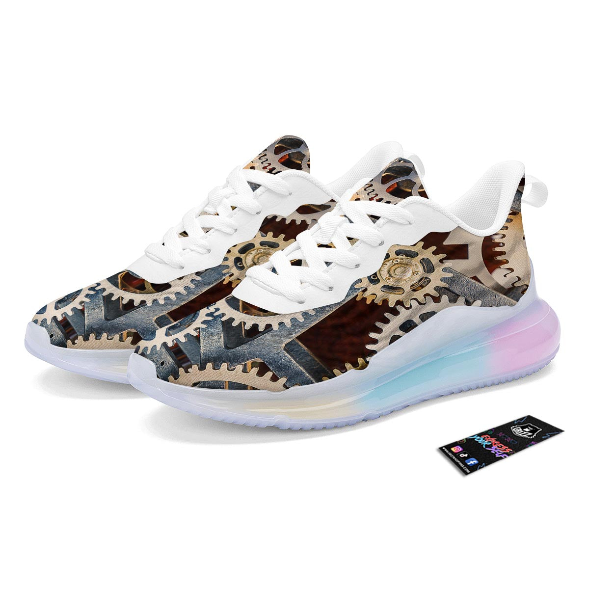 Cogs And Steampunk Gears Print Running Sneakers-grizzshop