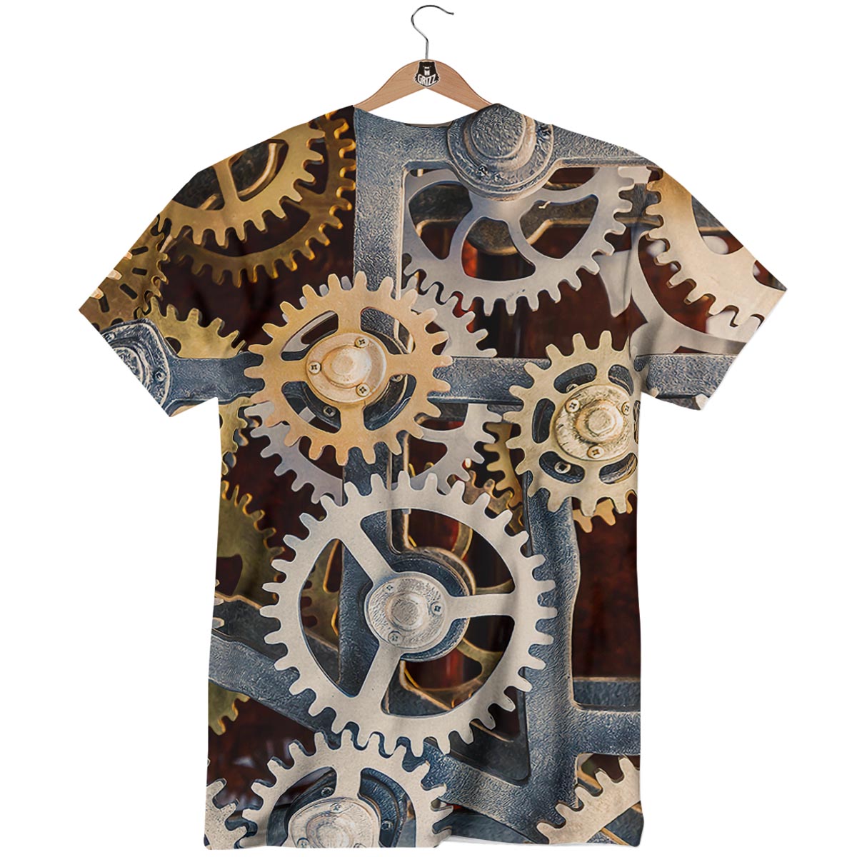 Cogs And Steampunk Gears Print T-Shirt-grizzshop