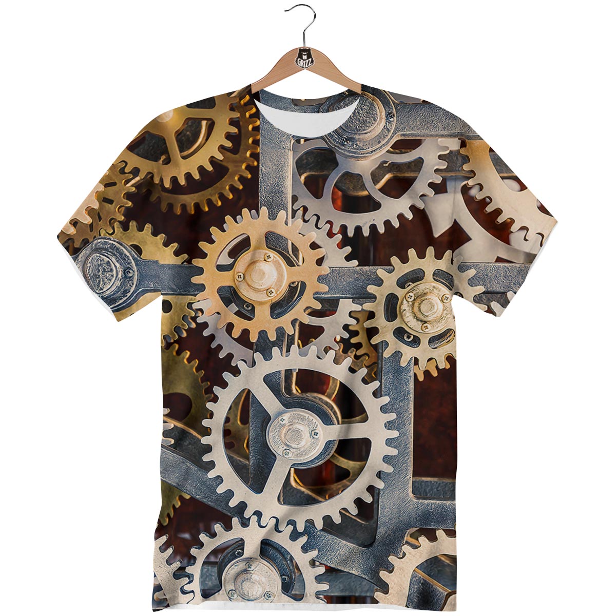 Cogs And Steampunk Gears Print T-Shirt-grizzshop