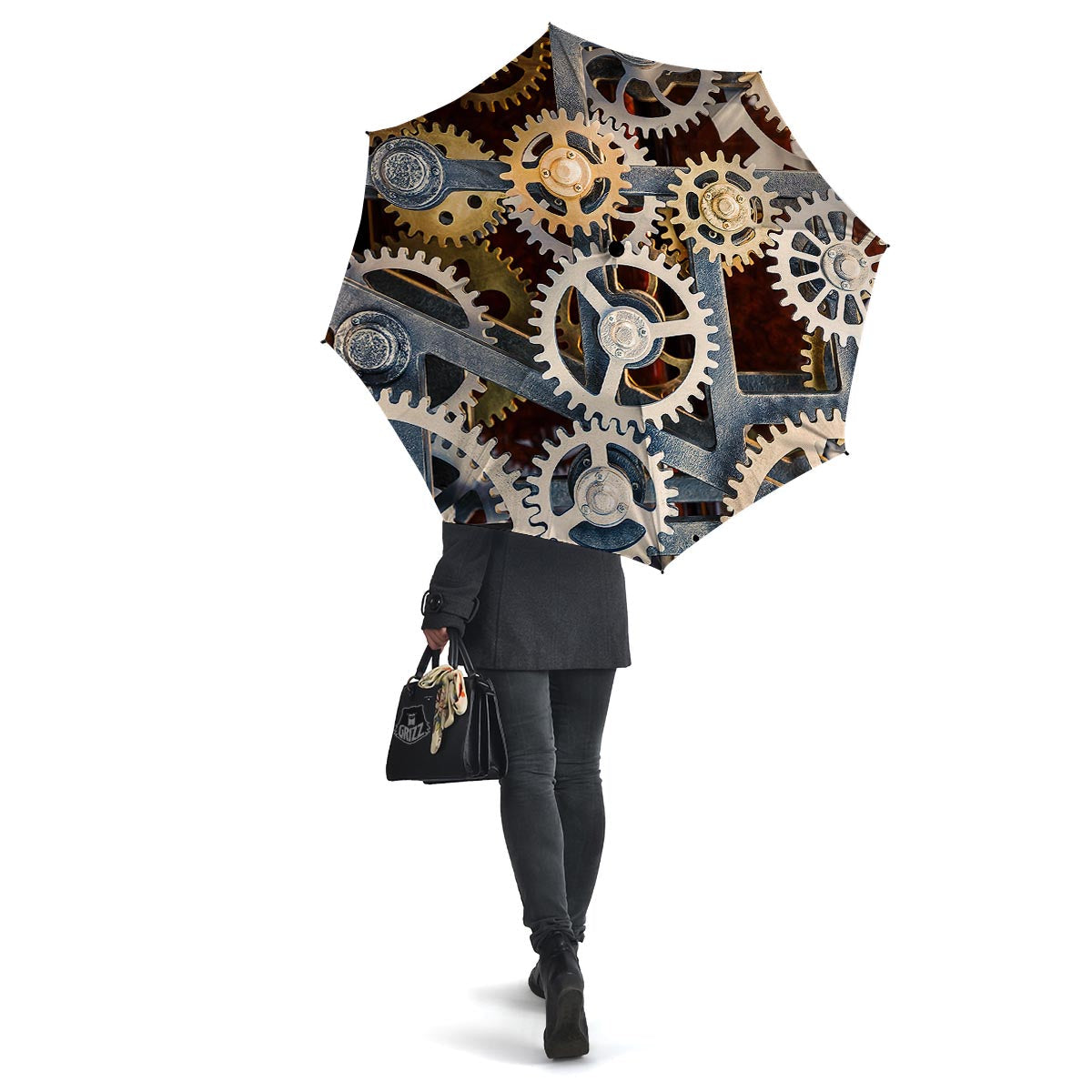 Cogs And Steampunk Gears Print Umbrella-grizzshop