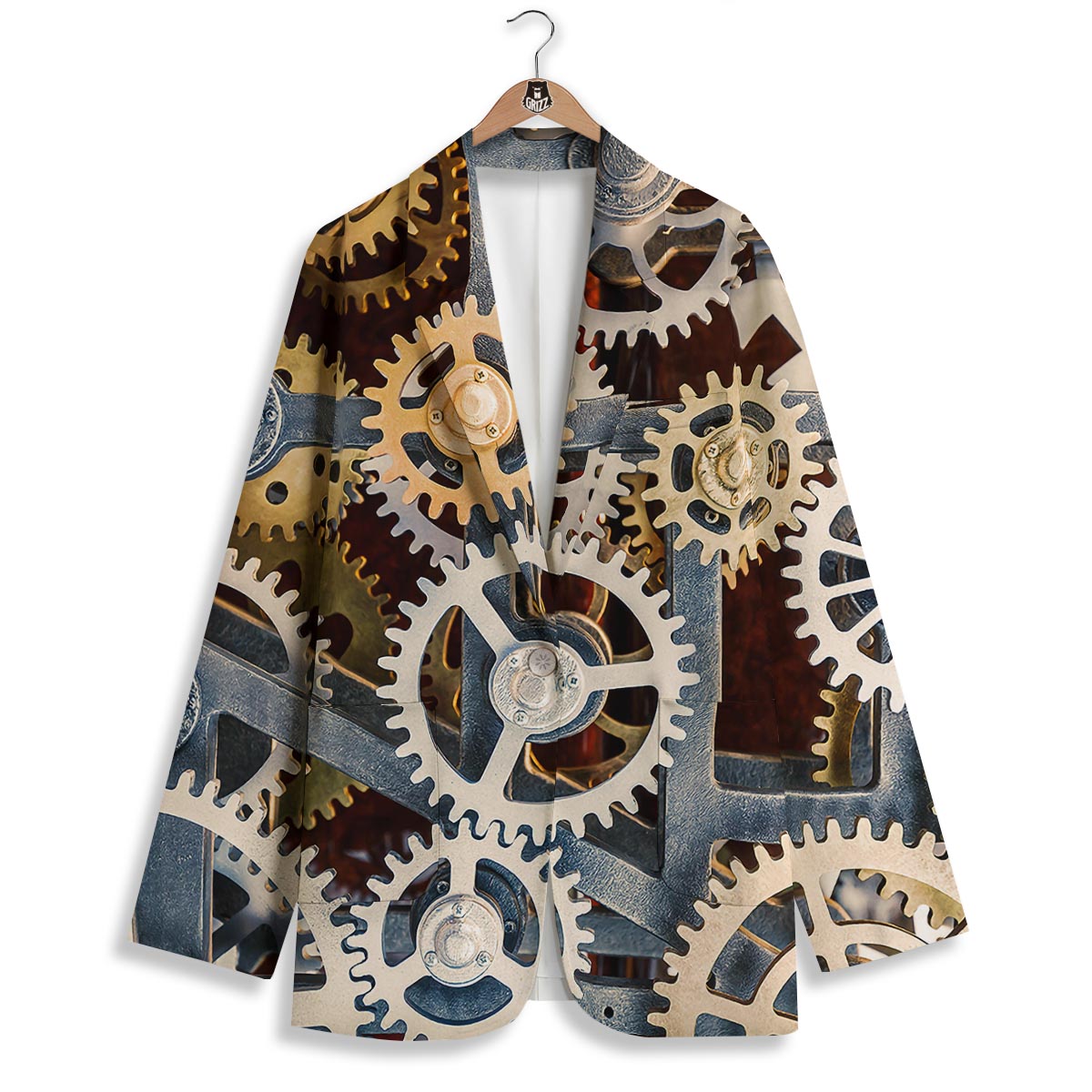 Cogs And Steampunk Gears Print Women's Blazer-grizzshop