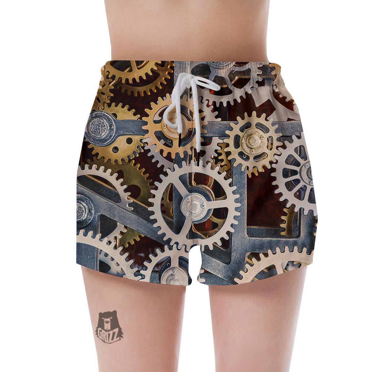 Cogs And Steampunk Gears Print Women's Shorts-grizzshop