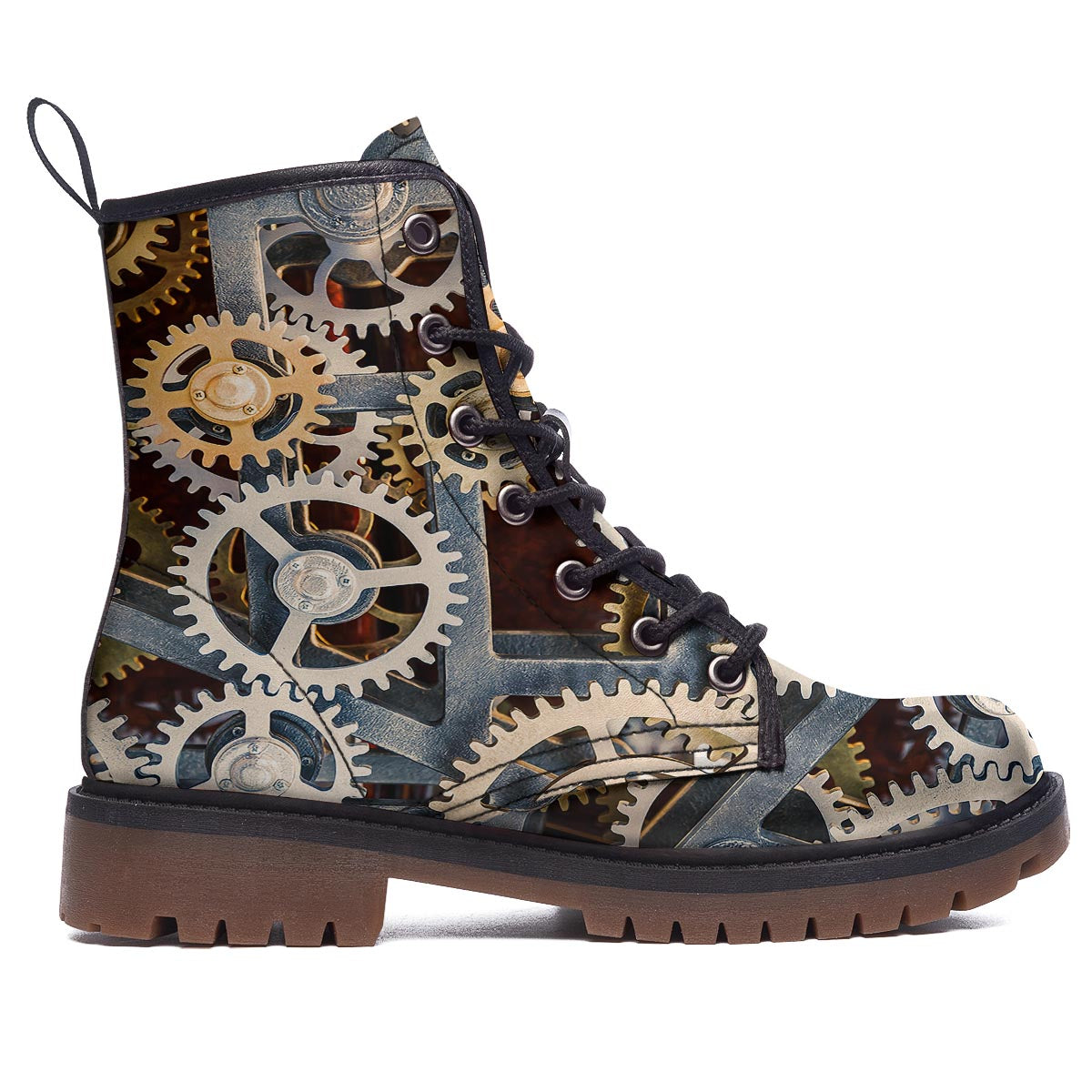 Cogs And Steampunk Gears Print Work Boots-grizzshop