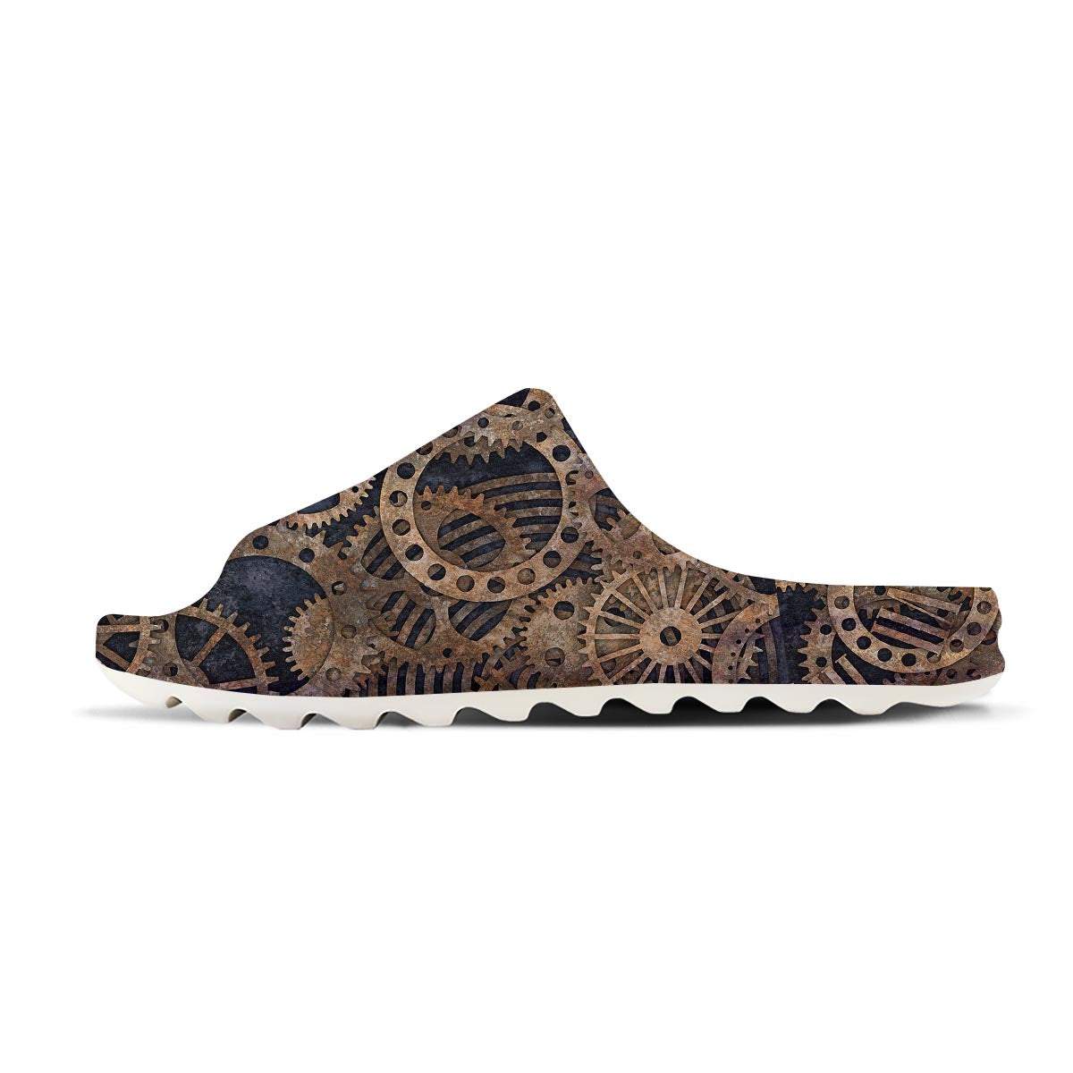 Cogs And Gears Steampunk Brass Print Sandals-grizzshop
