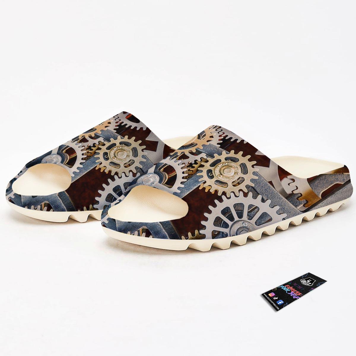 Cogs And Steampunk Gears Print Sandals-grizzshop