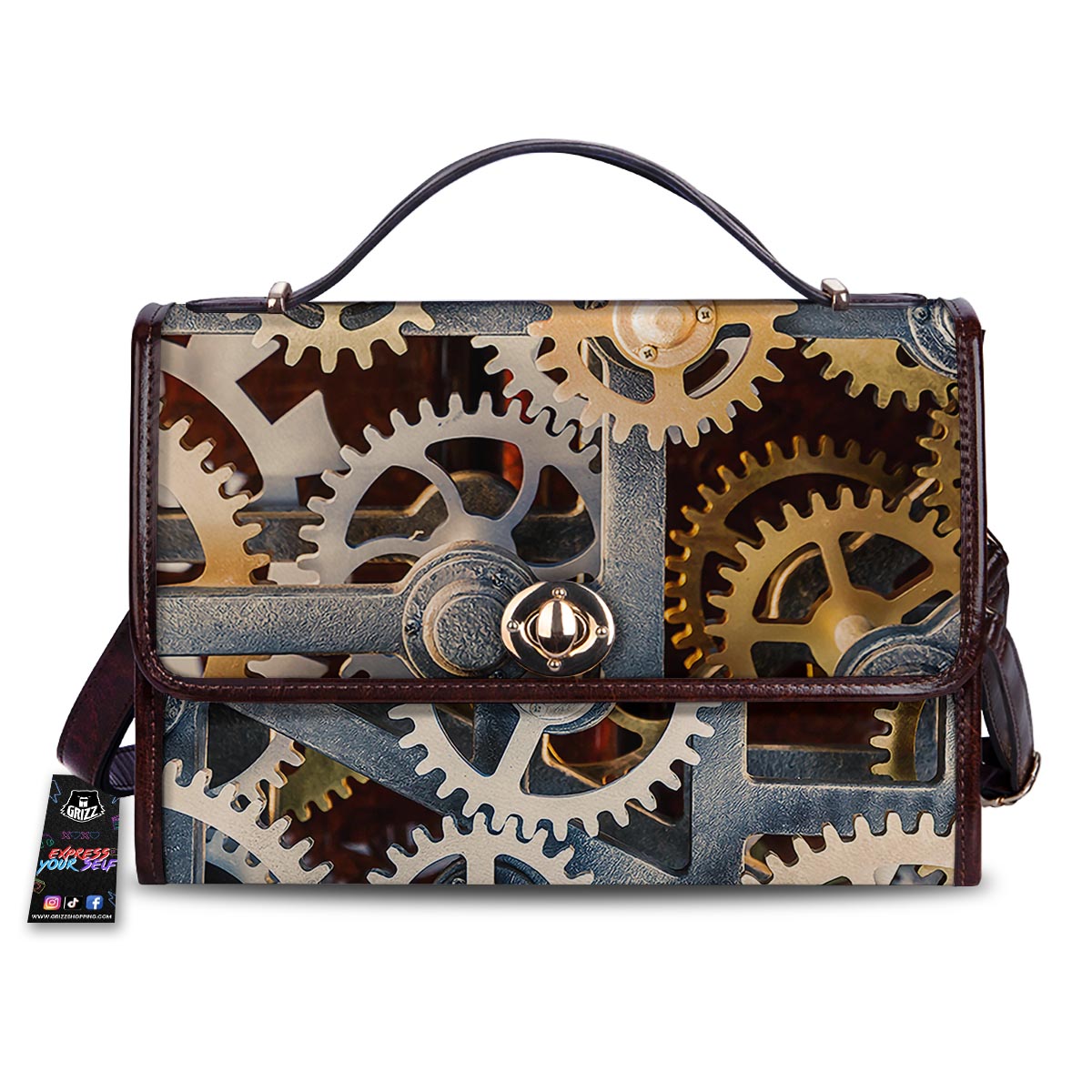 Cogs And Steampunk Gears Print Women's Satchel Bag