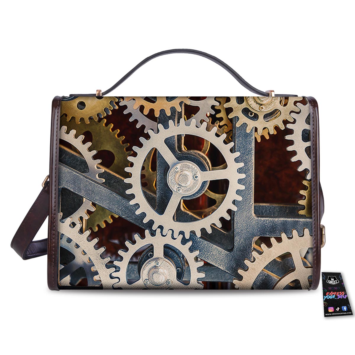 Cogs And Steampunk Gears Print Women's Satchel Bag