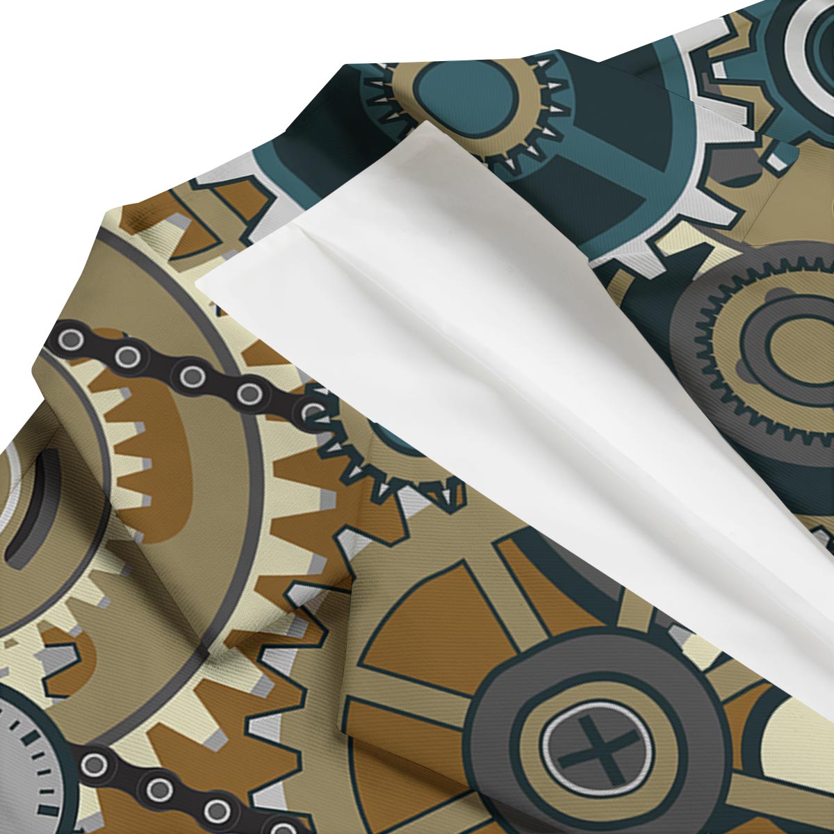 Cogwheels Steampunk Print Men's Blazer-grizzshop