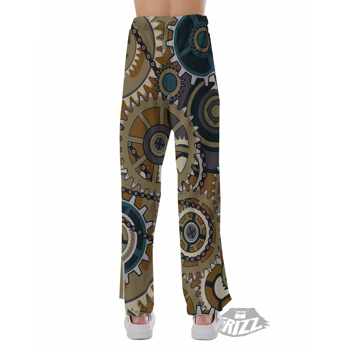 Cogwheels Steampunk Print Pajama Pants-grizzshop