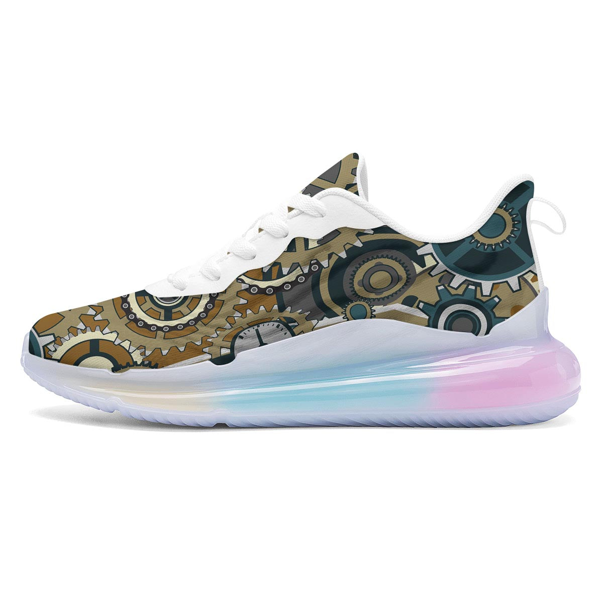 Cogwheels Steampunk Print Running Sneakers-grizzshop