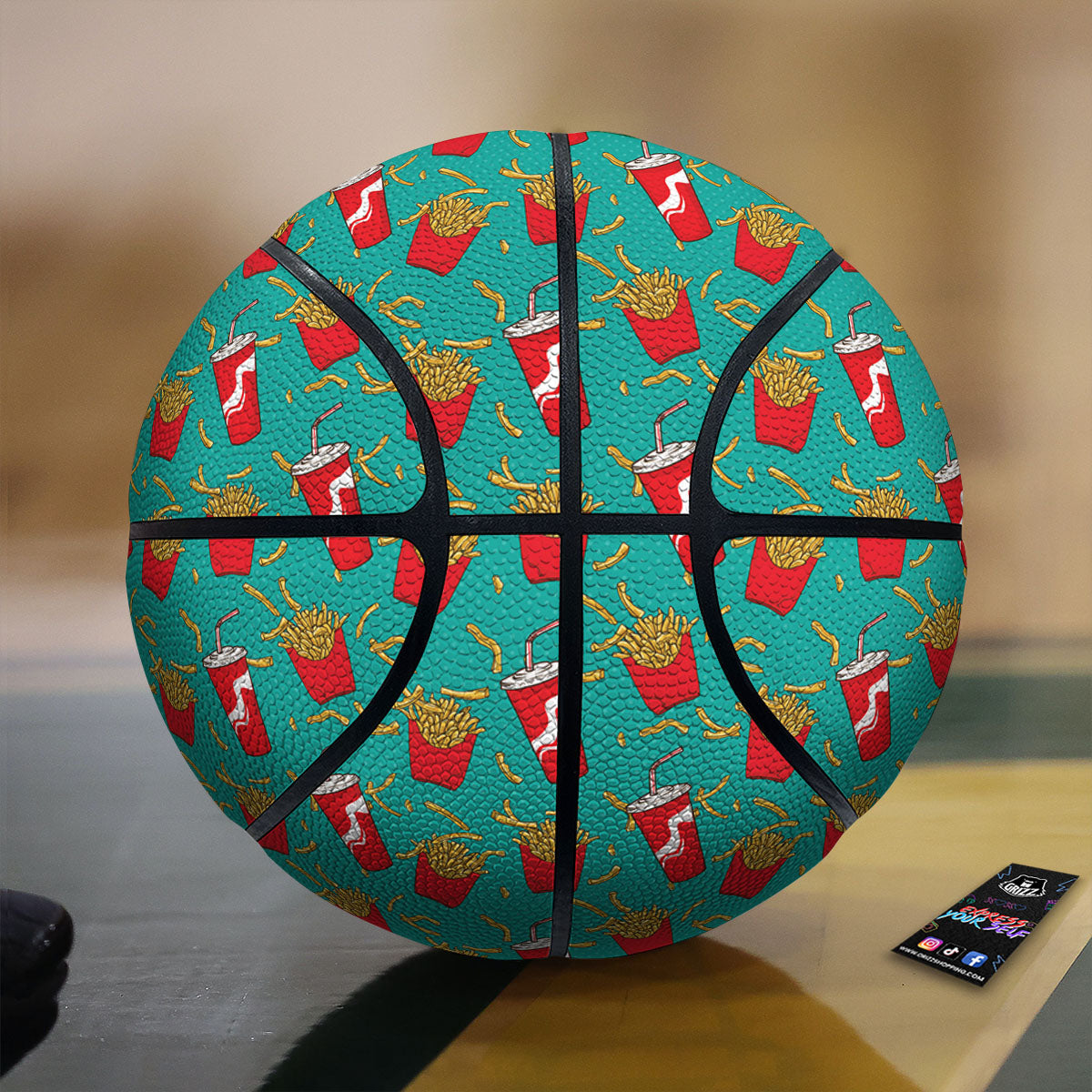 Cola And French Fries Print Pattern Basketball-grizzshop