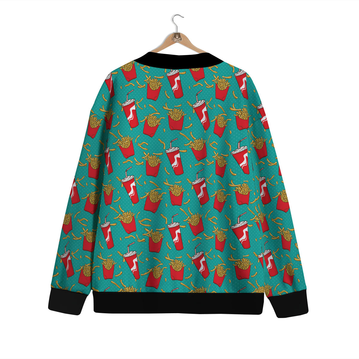 Cola And French Fries Print Pattern Cardigan-grizzshop
