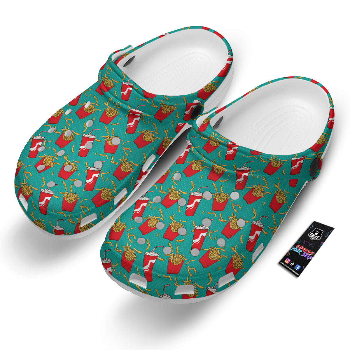 Cola And French Fries Print Pattern Clog-grizzshop