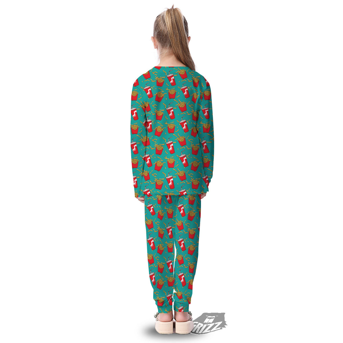 Cola And French Fries Print Pattern Kid's Pajamas-grizzshop