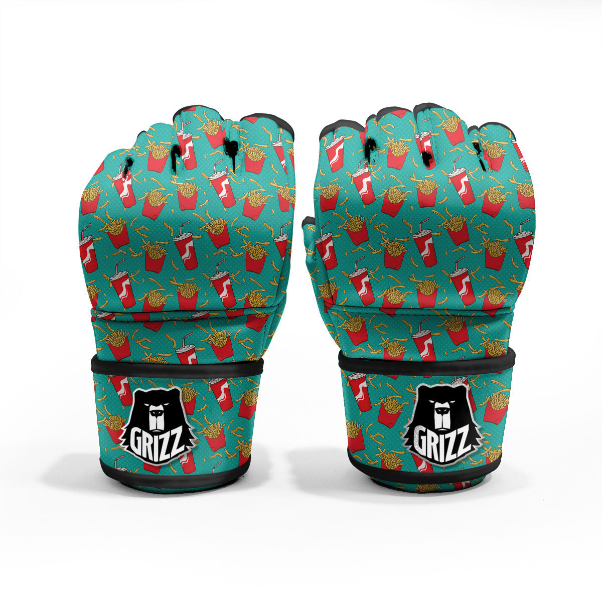 Cola And French Fries Print Pattern MMA Gloves-grizzshop