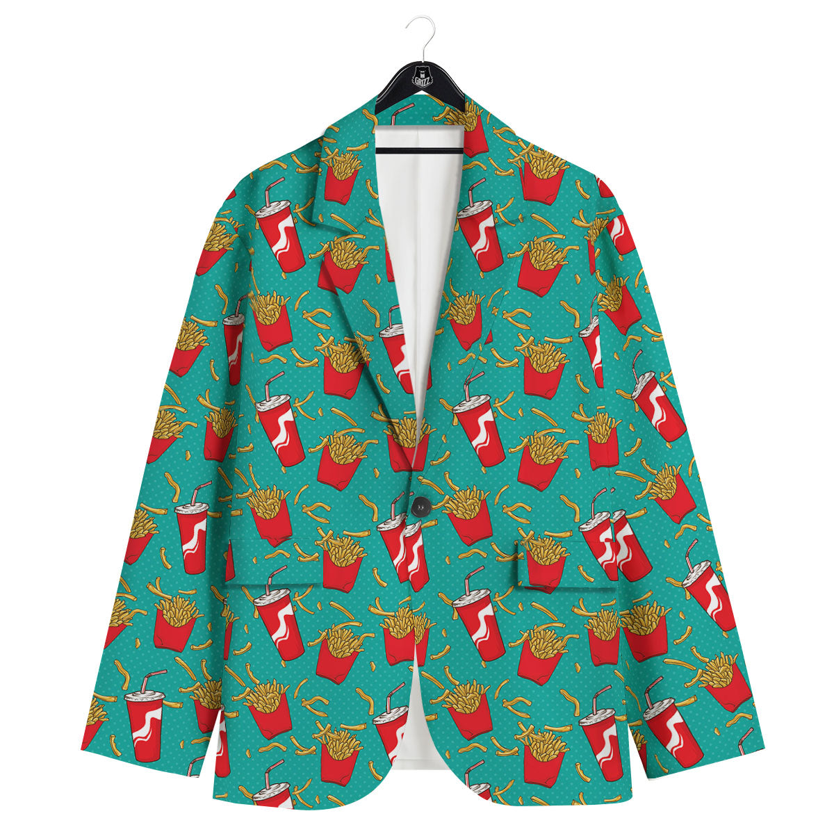 Cola And French Fries Print Pattern Men's Sport Coat-grizzshop
