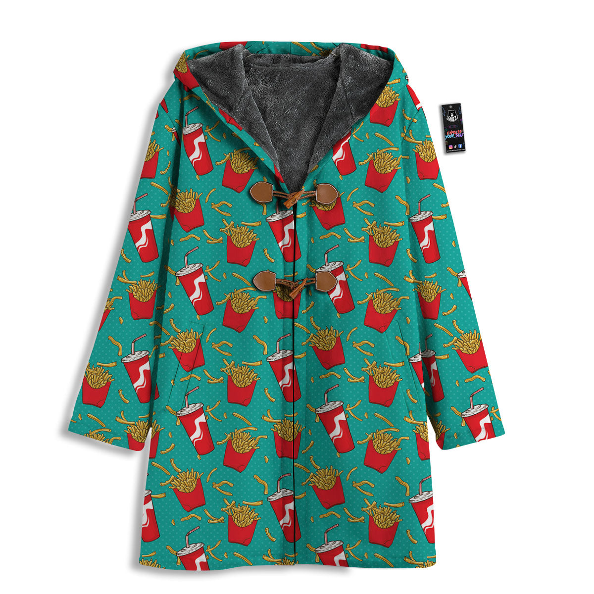 Cola And French Fries Print Pattern Men's Windbreaker Jacket-grizzshop