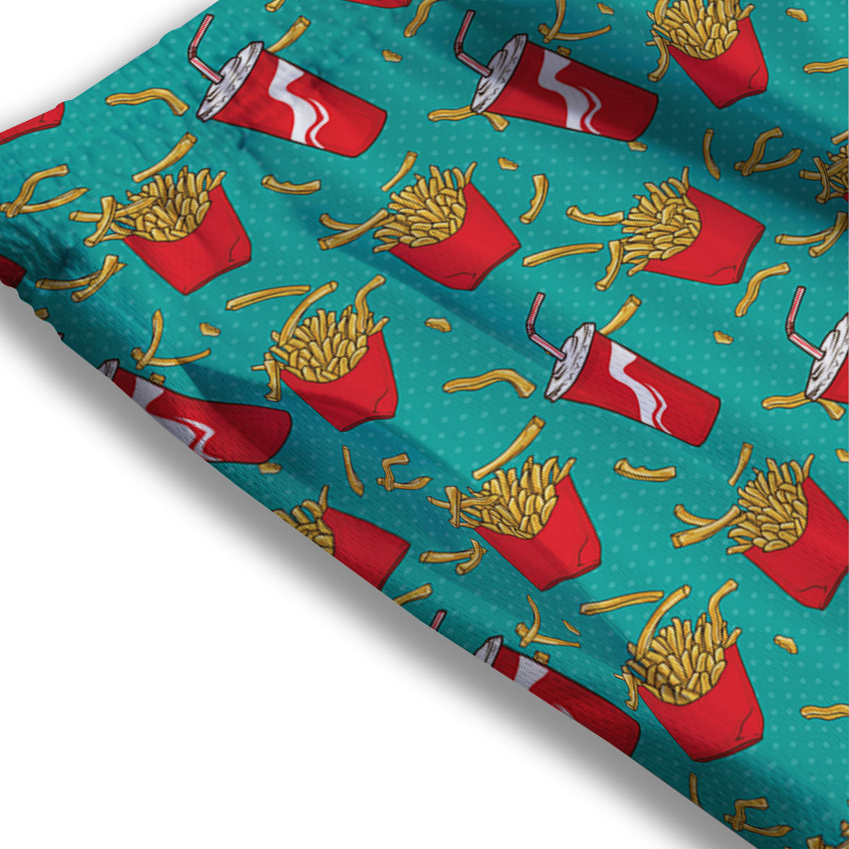 Cola And French Fries Print Pattern Mesh Shorts