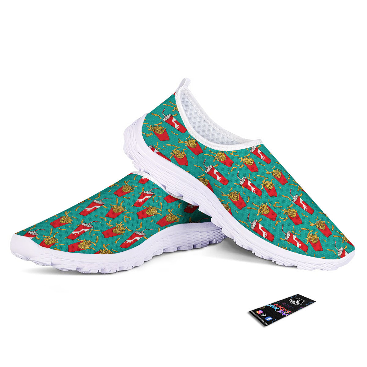 Cola And French Fries Print Pattern Nurse Shoes-grizzshop