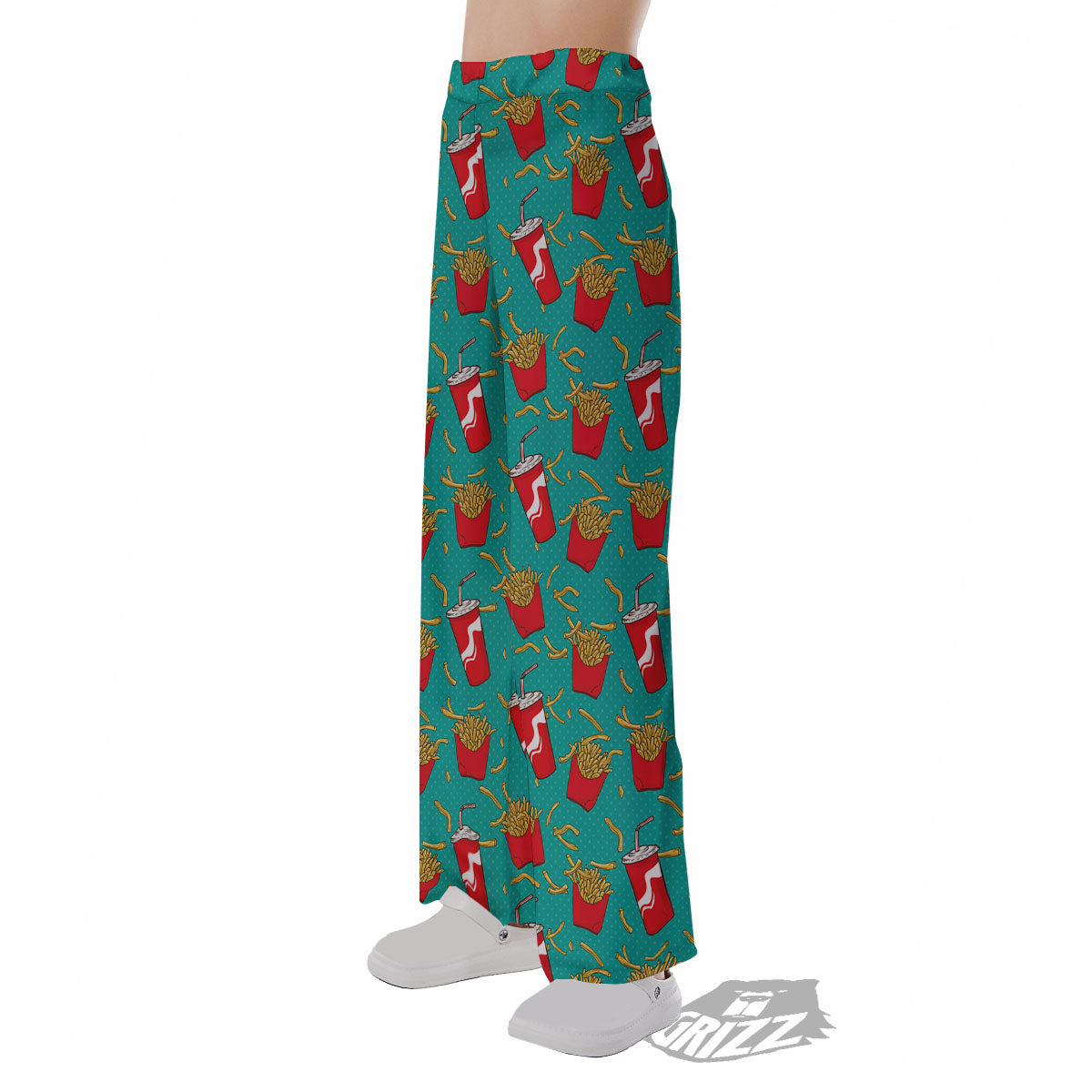 Cola And French Fries Print Pattern Pajama Pants-grizzshop