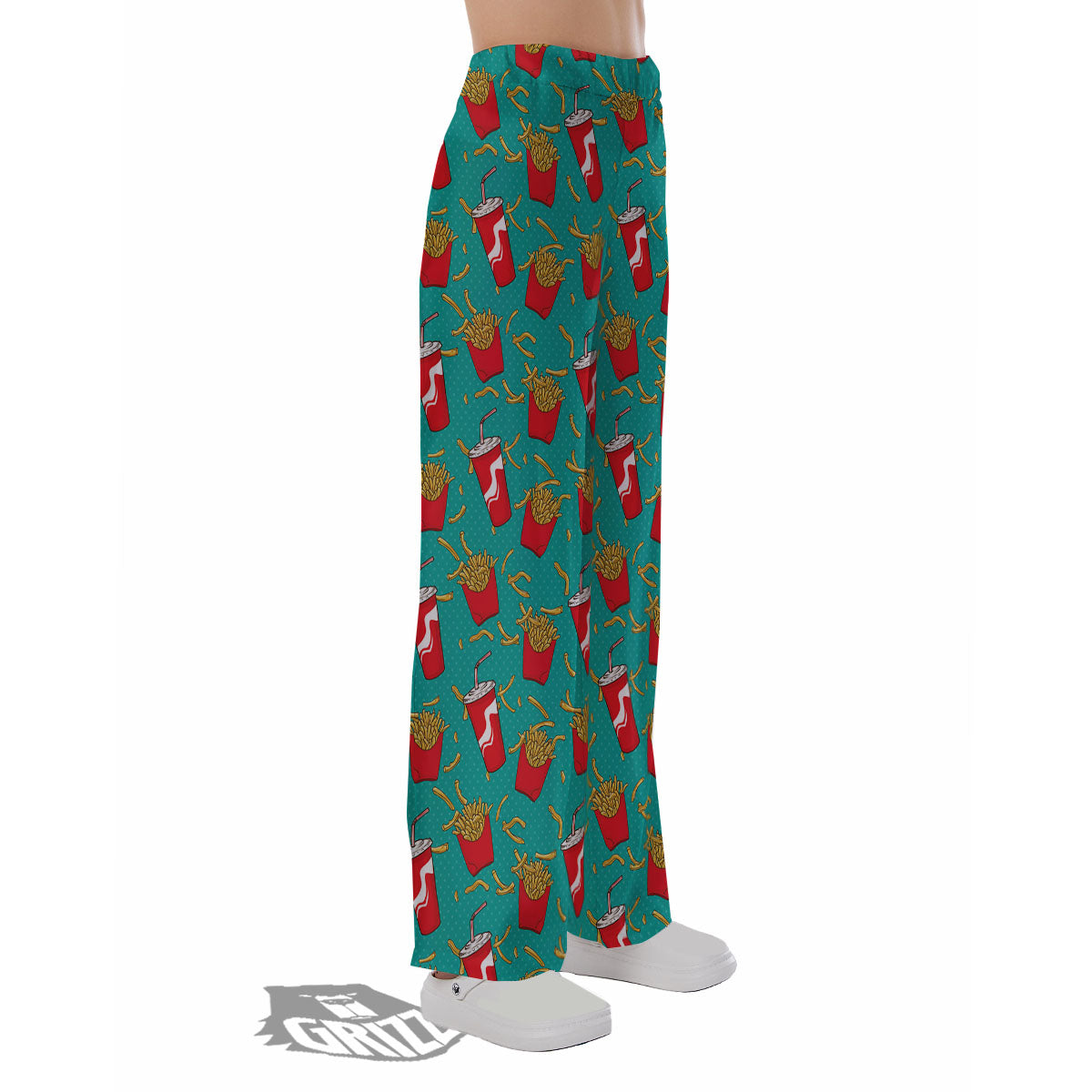 Cola And French Fries Print Pattern Pajama Pants-grizzshop