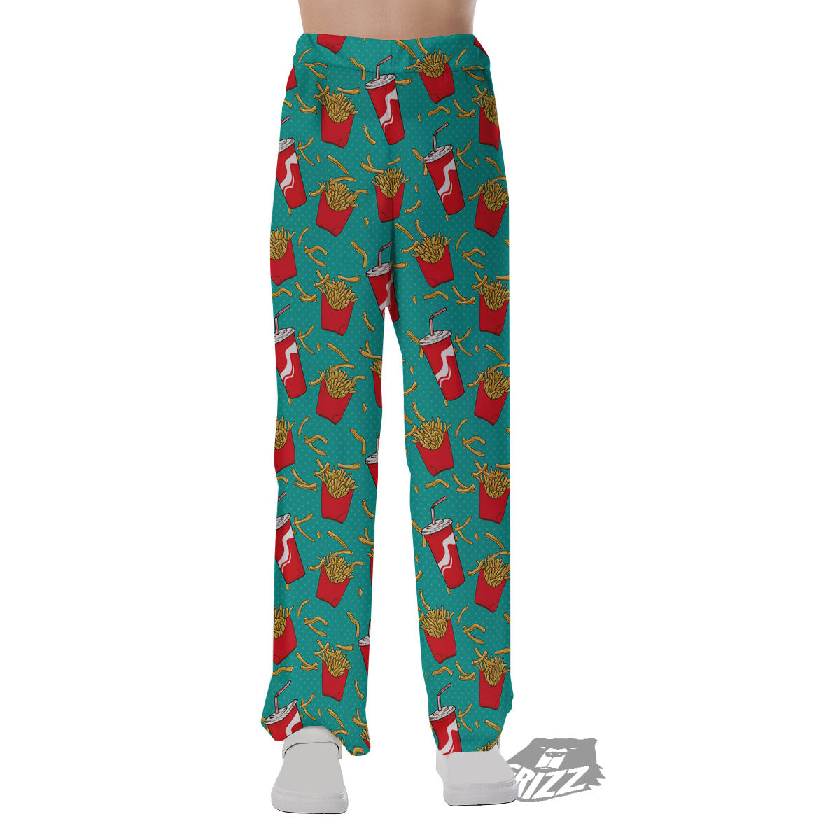 Cola And French Fries Print Pattern Pajama Pants-grizzshop
