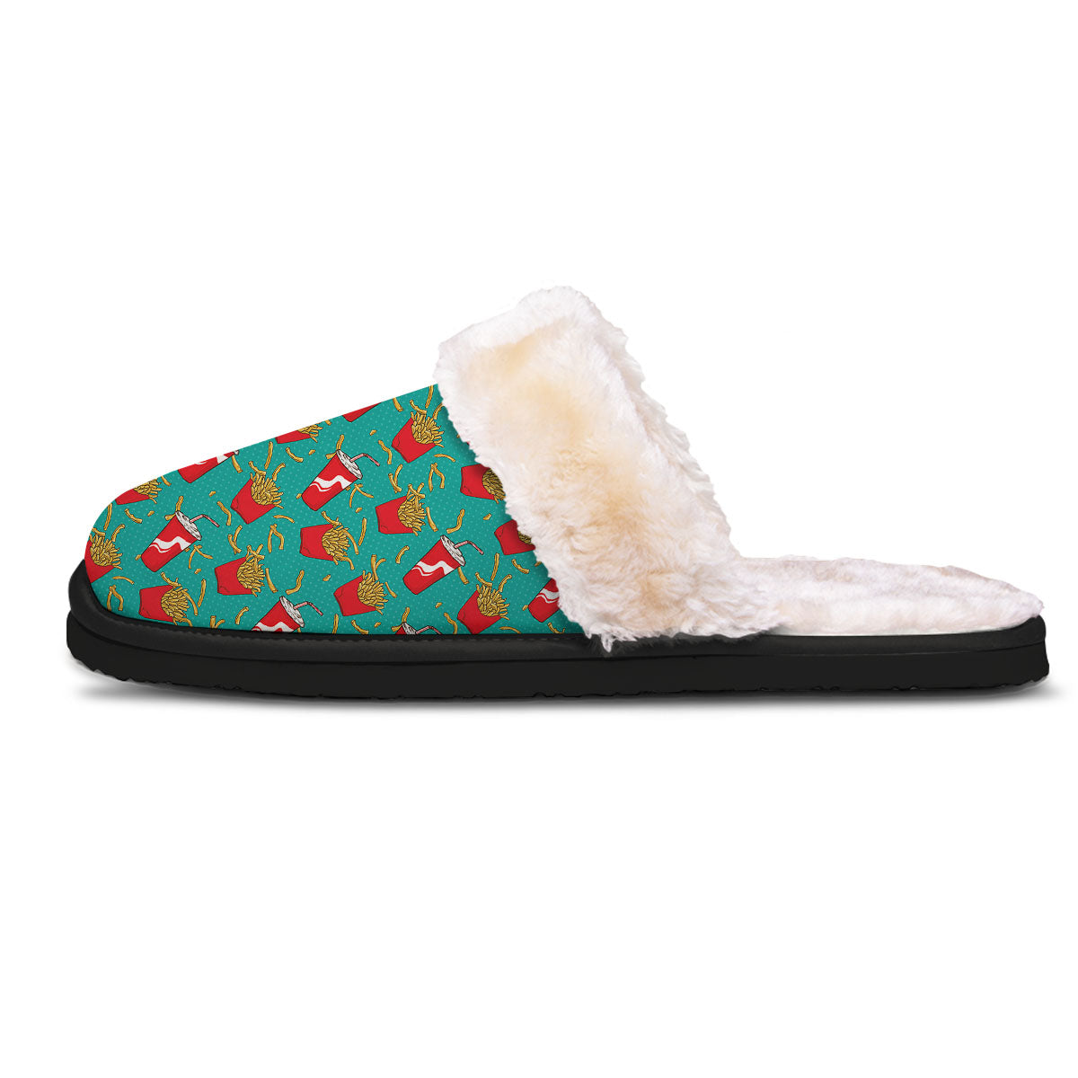 Cola And French Fries Print Pattern Slippers-grizzshop