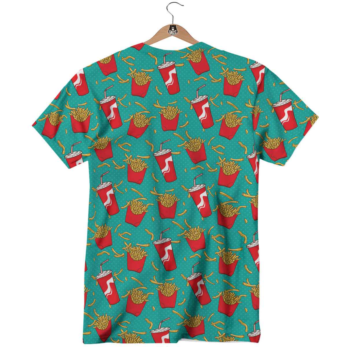 Cola And French Fries Print Pattern T-Shirt-grizzshop