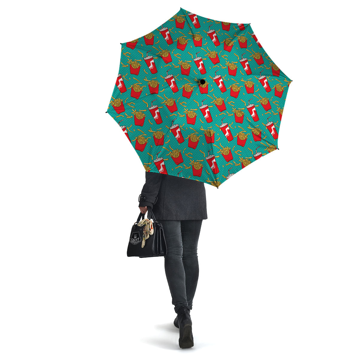 Cola And French Fries Print Pattern Umbrella-grizzshop