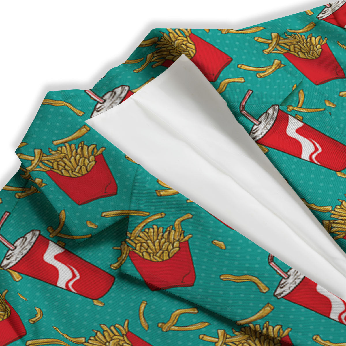 Cola And French Fries Print Pattern Women's Blazer-grizzshop