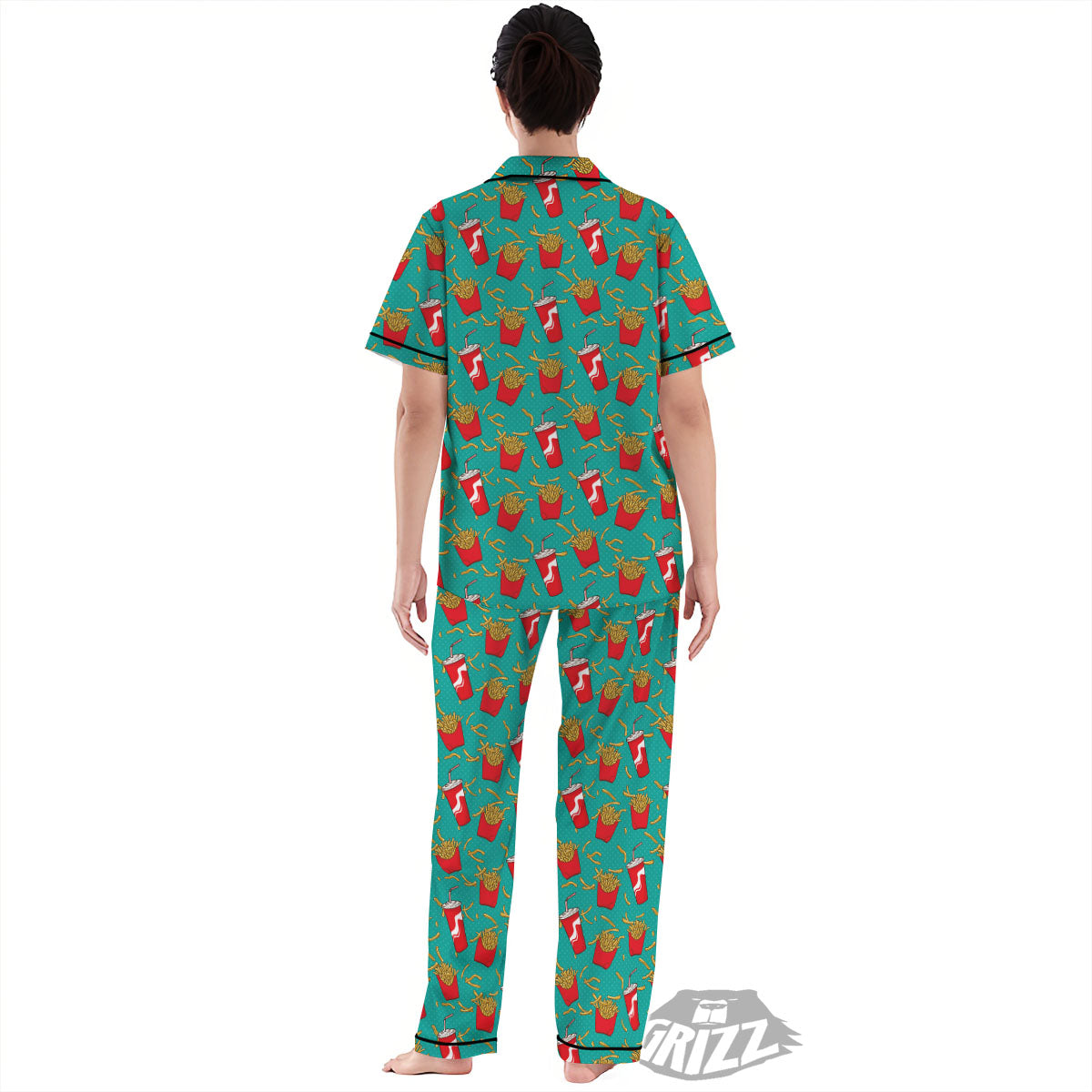 Cola And French Fries Print Pattern Women's Pajamas Set-grizzshop