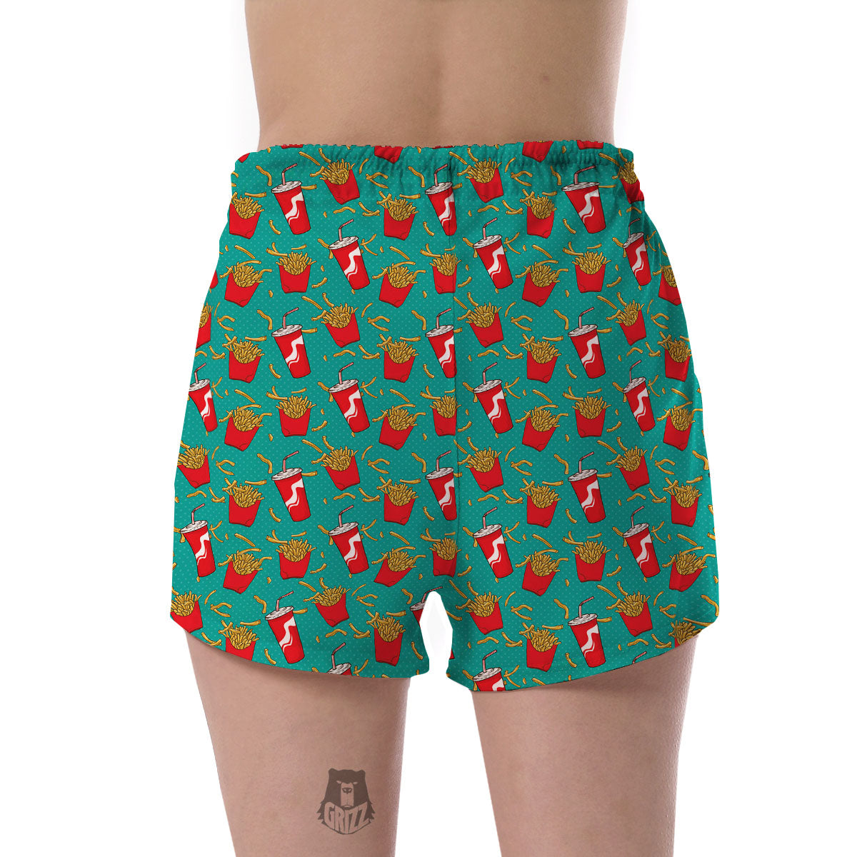 Cola And French Fries Print Pattern Women's Shorts-grizzshop