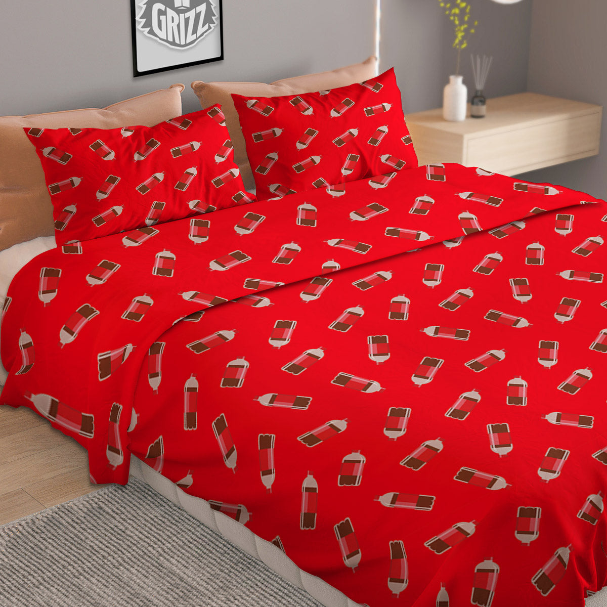 DNA Strands Print Pattern Duvet Cover Bedding Set
