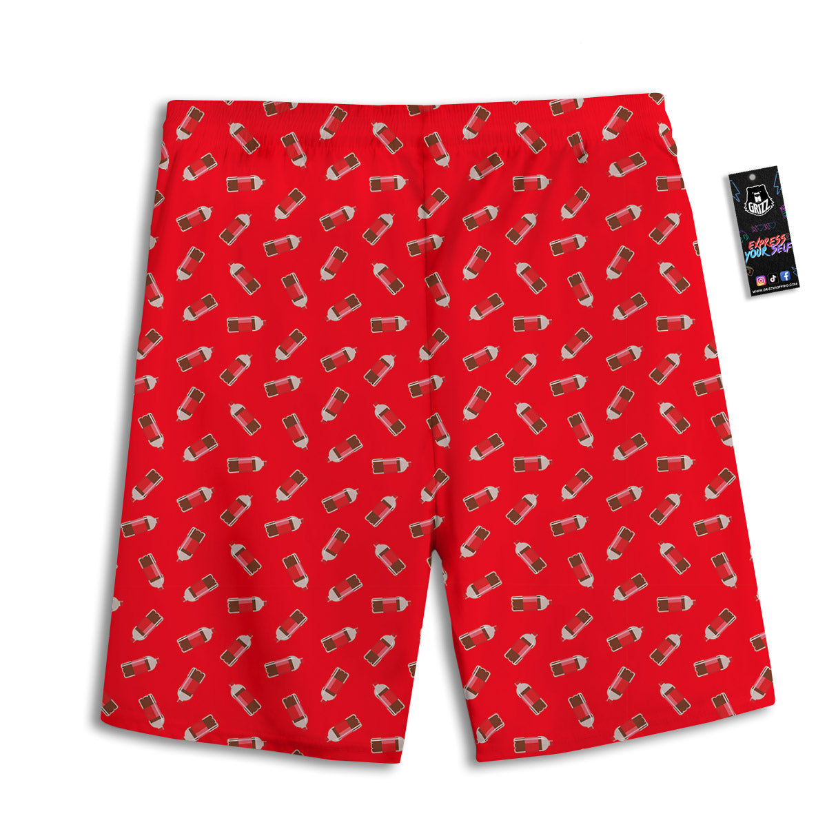 Cola Bottle Print Pattern Men's Athletic Shorts