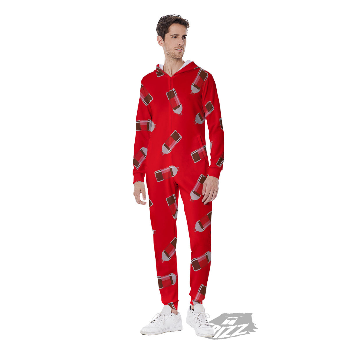 Cola Bottle Print Pattern Men's Jumpsuit-grizzshop