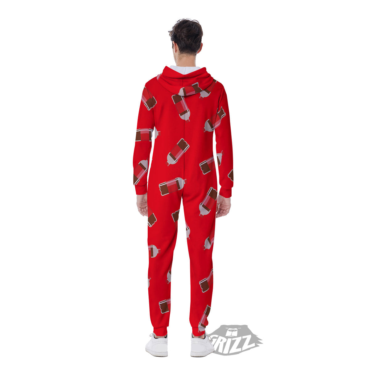 Cola Bottle Print Pattern Men's Jumpsuit-grizzshop