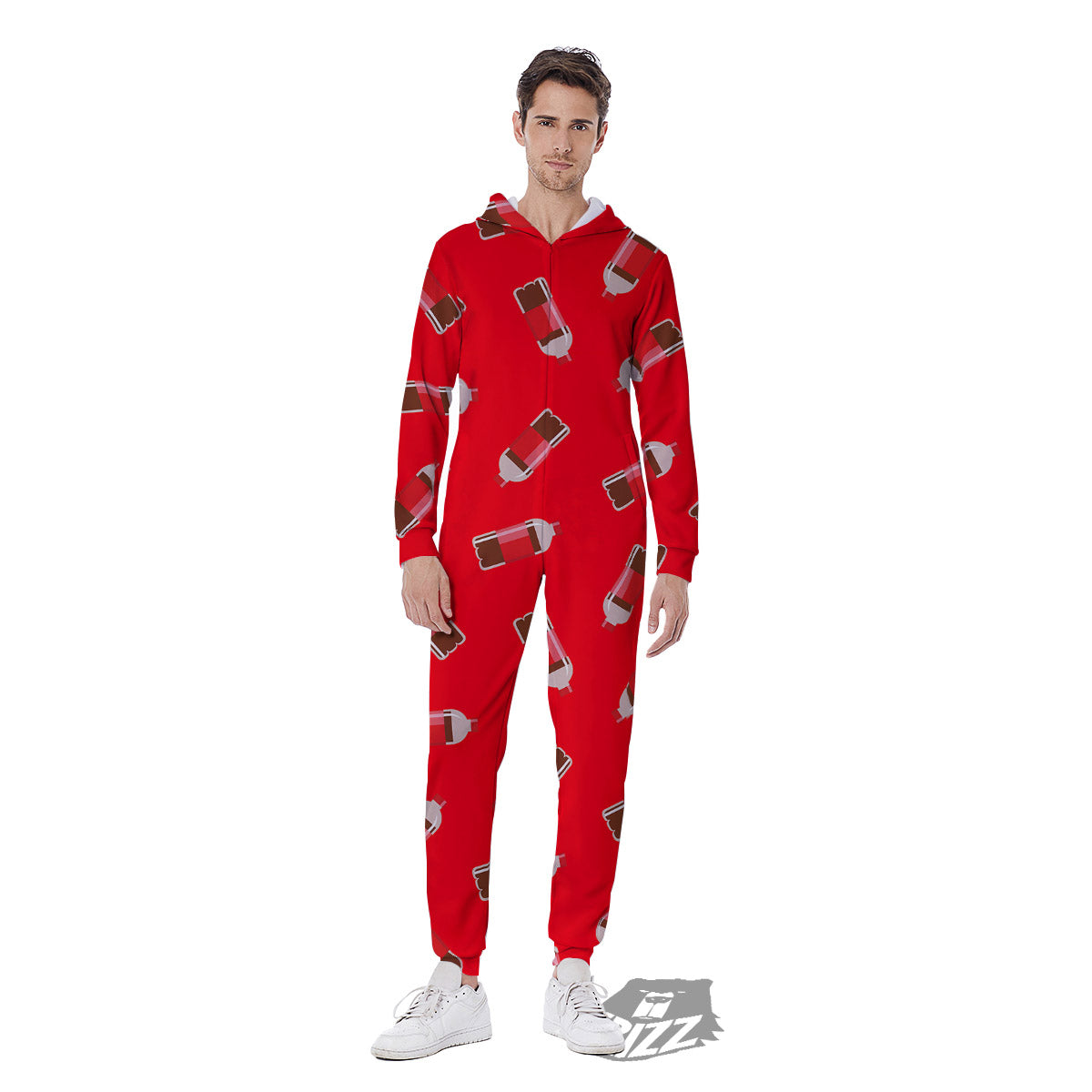 Cola Bottle Print Pattern Men's Jumpsuit-grizzshop