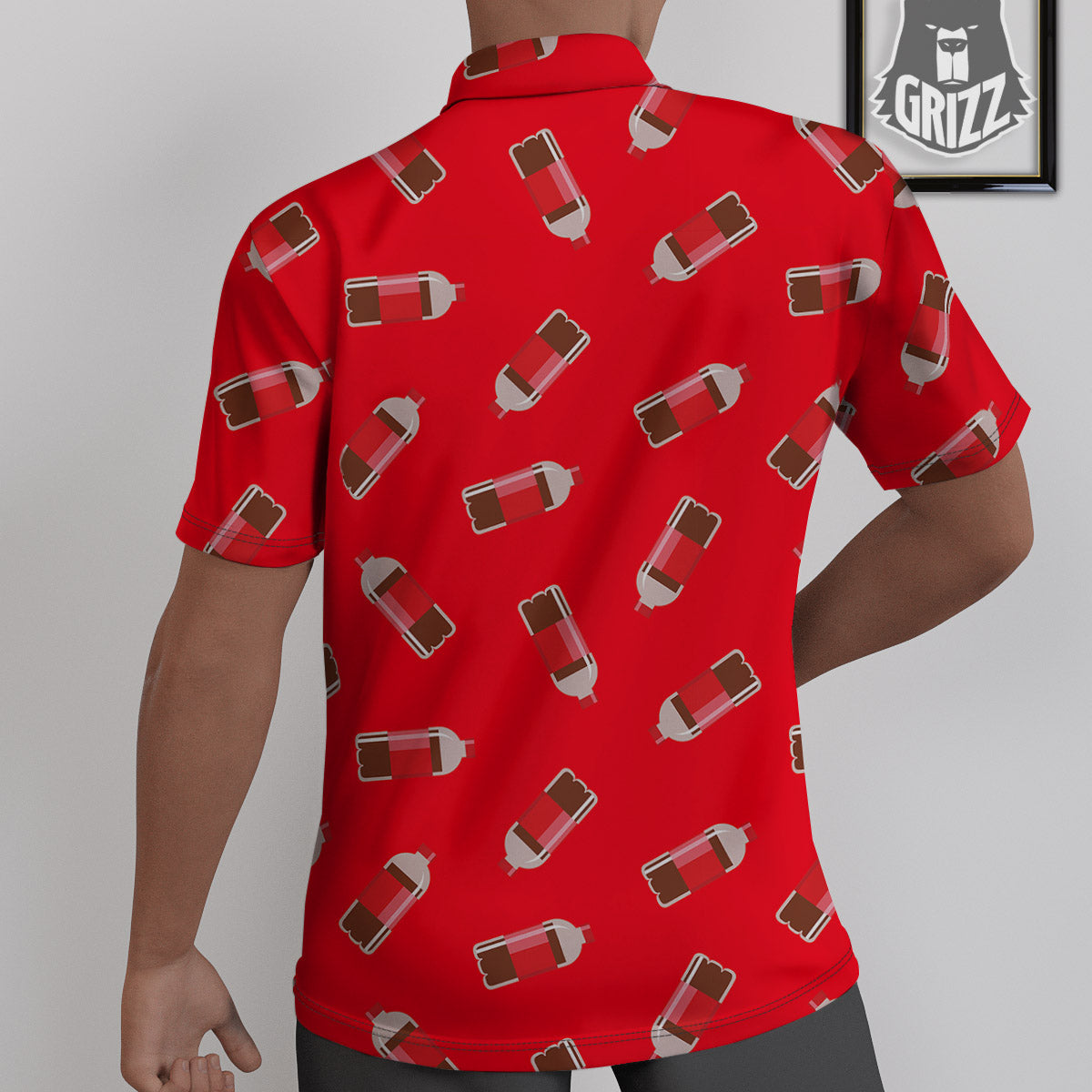 Cola Bottle Print Pattern Untucked Shirts-grizzshop