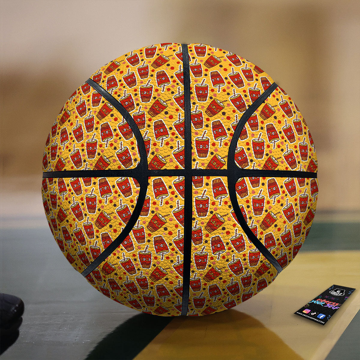 Cola Glass Print Pattern Basketball-grizzshop