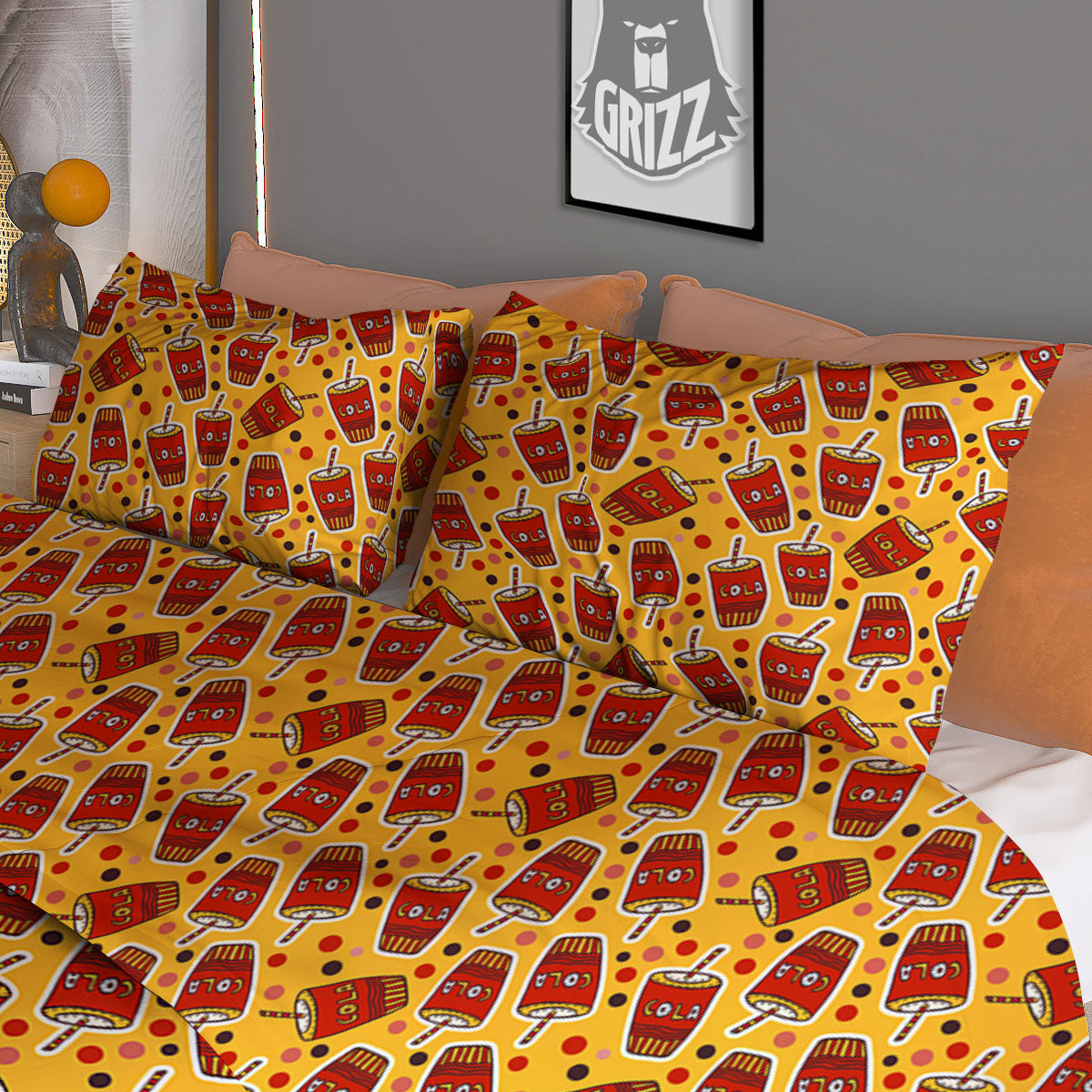 Cola Glass Print Pattern Duvet Cover Bedding Set