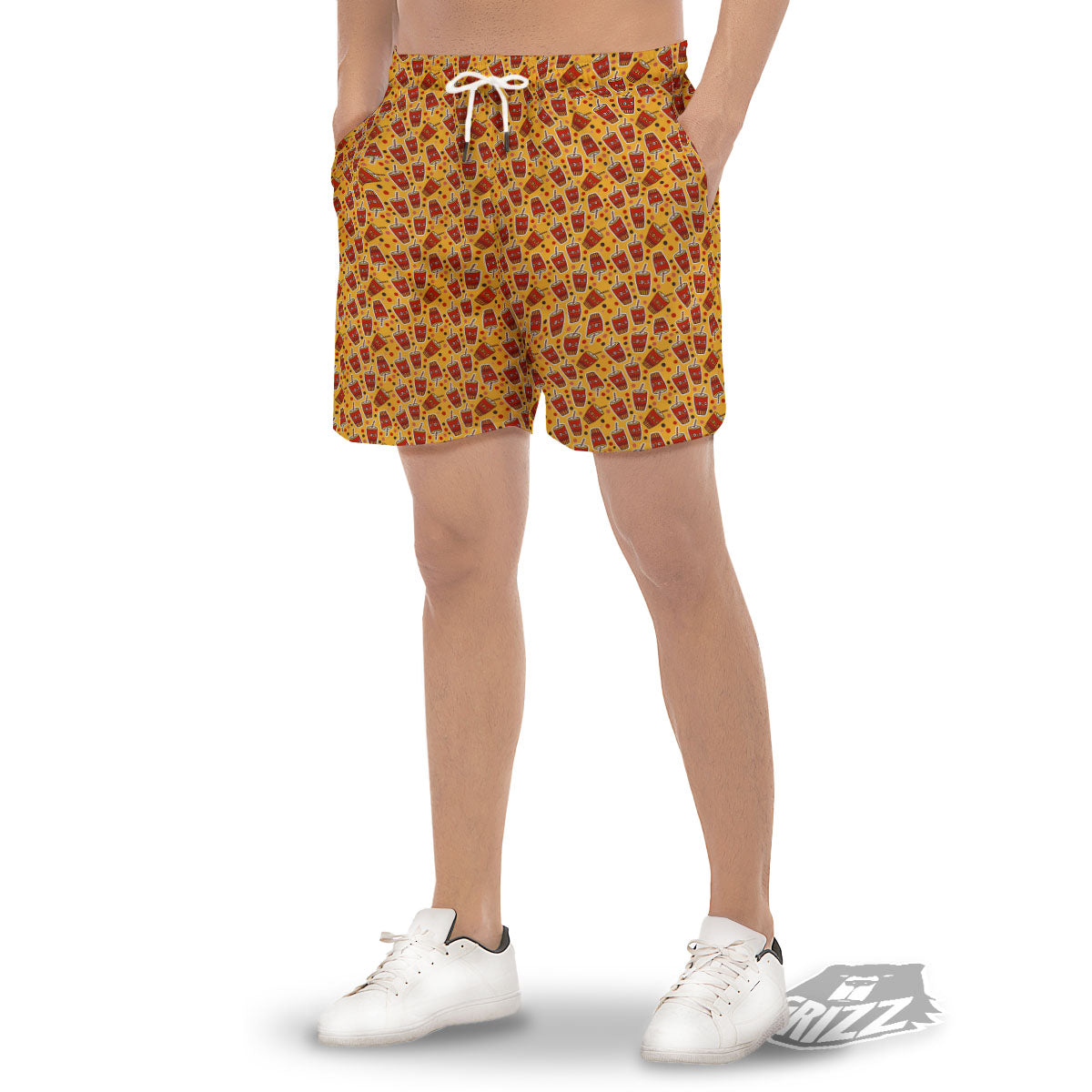 Cola Glass Print Pattern Men's Gym Shorts-grizzshop