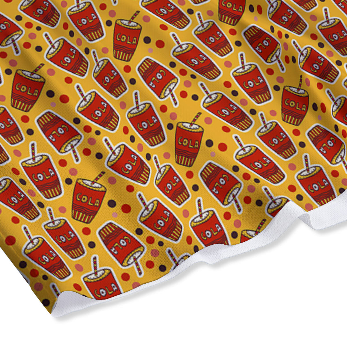 Cola Glass Print Pattern Mesh Shorts