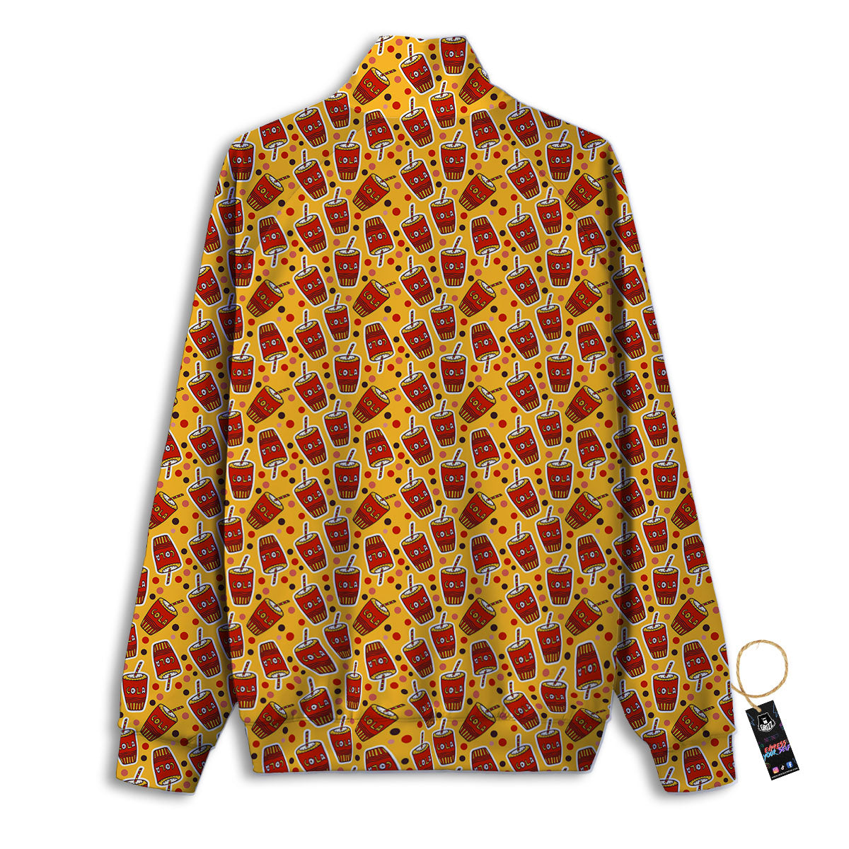 Cola Glass Print Pattern Track Jacket-grizzshop
