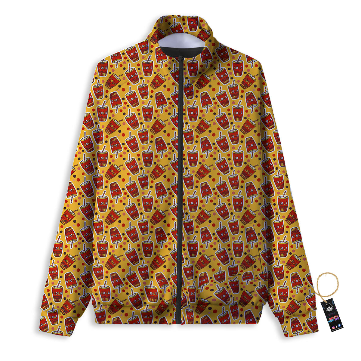 Cola Glass Print Pattern Track Jacket-grizzshop