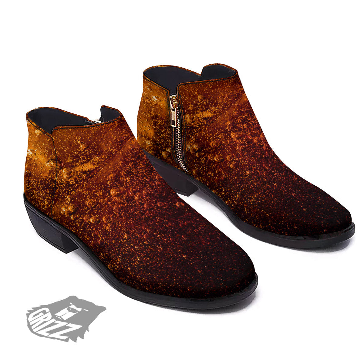 Cola Print Ankle Boots-grizzshop