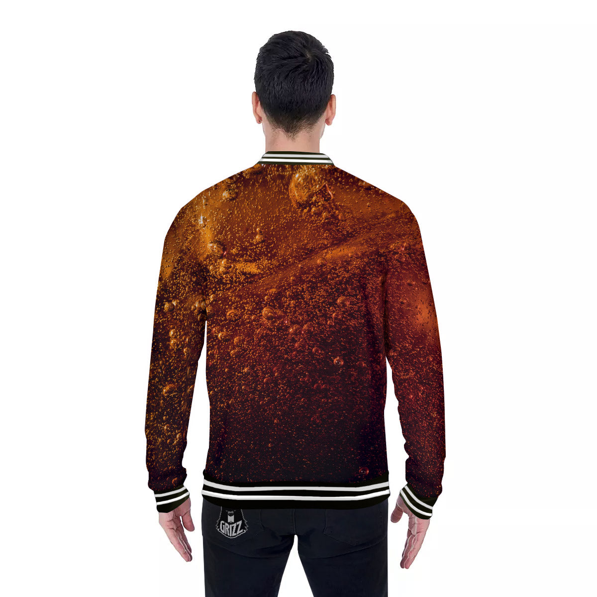 Cola Print Baseball Jacket-grizzshop