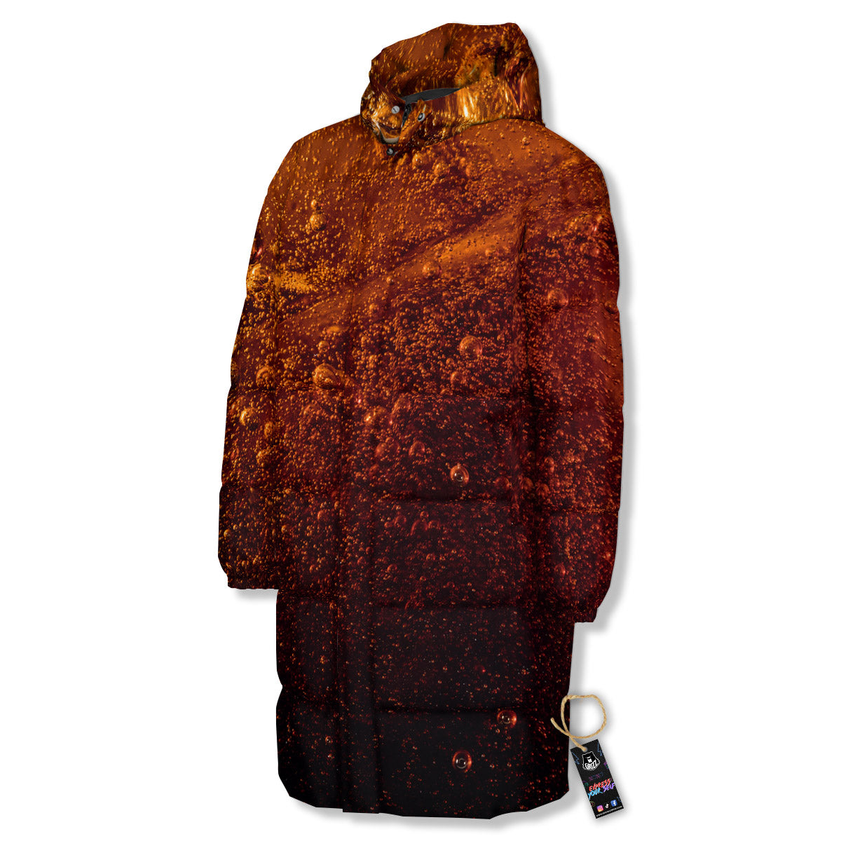 Cola Print Long Down Jacket-grizzshop