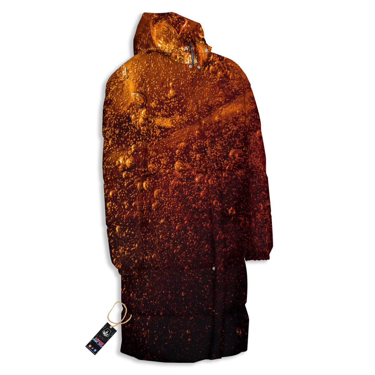 Cola Print Long Down Jacket-grizzshop