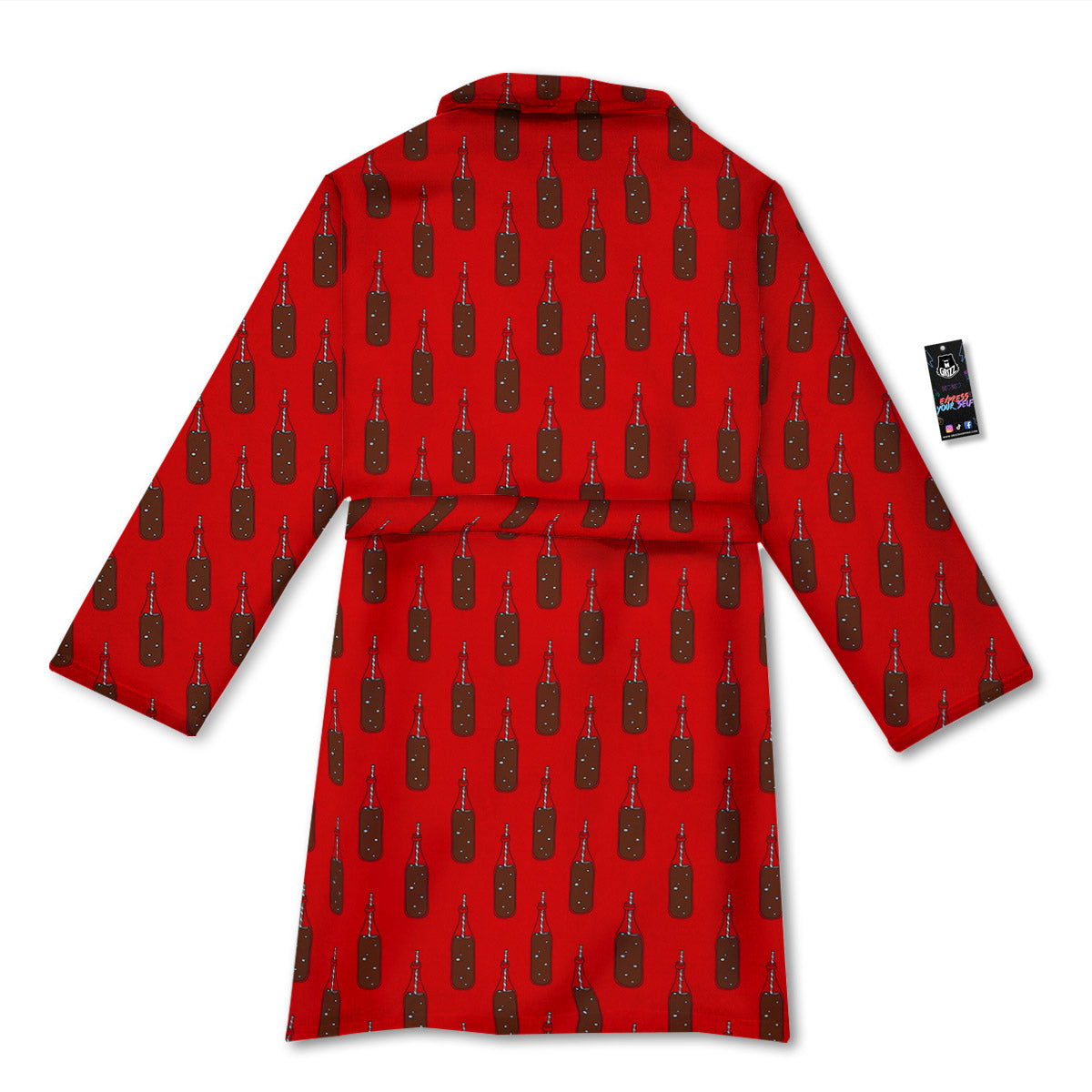 Cola Print Pattern Bathrobe-grizzshop